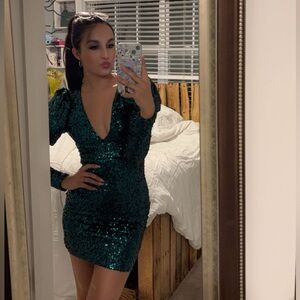 Emerald Sequin Dress